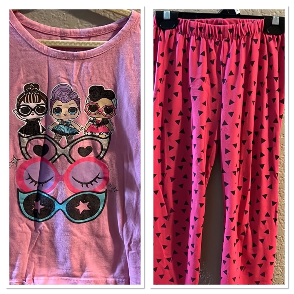 LOL Surprise Dolls Outfit Short Sleeve Pink Leggings Girls 7/8